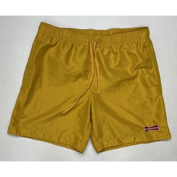 Pacsun Budweiser King Of Beer Swim Board Shorts Trunks Men Adult Medium Yellow - Picture 1 of 6